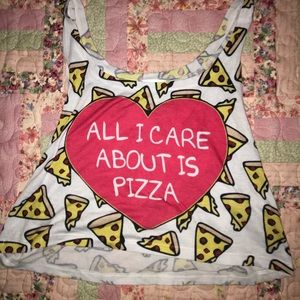 all i care about is pizza crop top